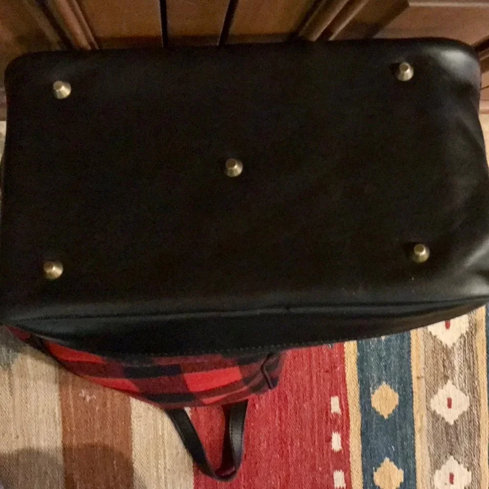 Bonfanti Borse Buffalo Plaid Wool Boot Bag